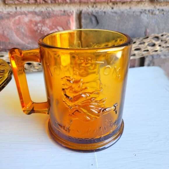 Vintage Amber Glass Nursery Rhyme Mug & Bowl Set - Picture 10 of 14